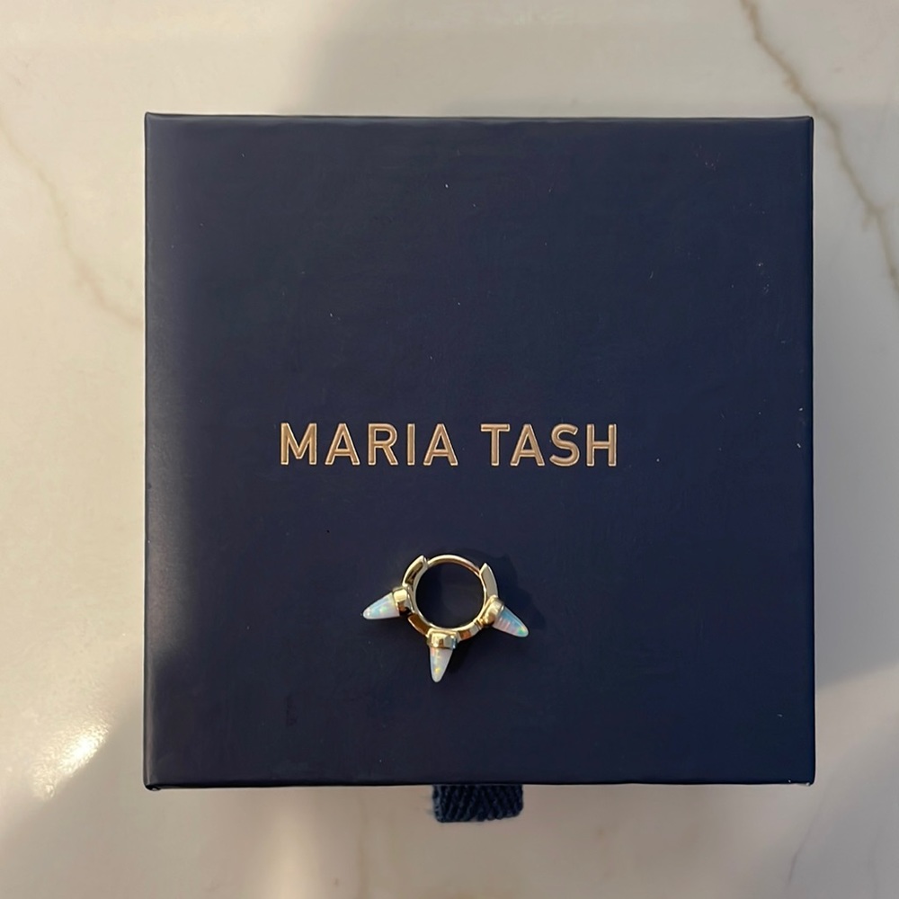 Maria Tash - 6.5mm triple opal spike clicker - yellow gold